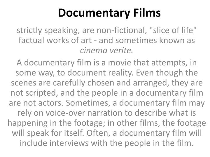 documentary films