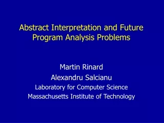 Abstract Interpretation and Future Program Analysis Problems