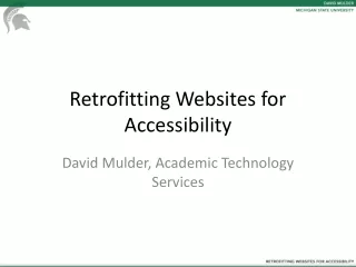 Retrofitting Websites for Accessibility