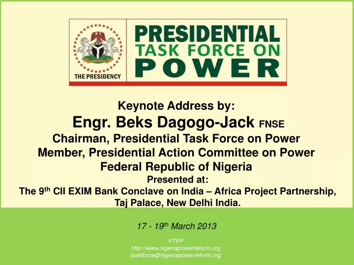 ptfp http www nigeriapowerreform