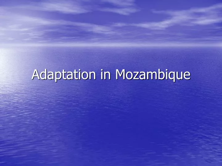 adaptation in mozambique