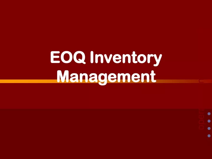 eoq inventory management