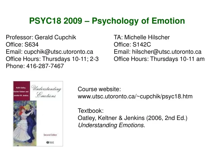 psyc18 2009 psychology of emotion