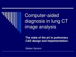 Computer-aided diagnosis in lung CT image analysis