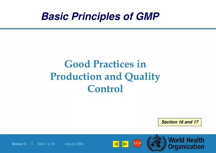basic principles of gmp