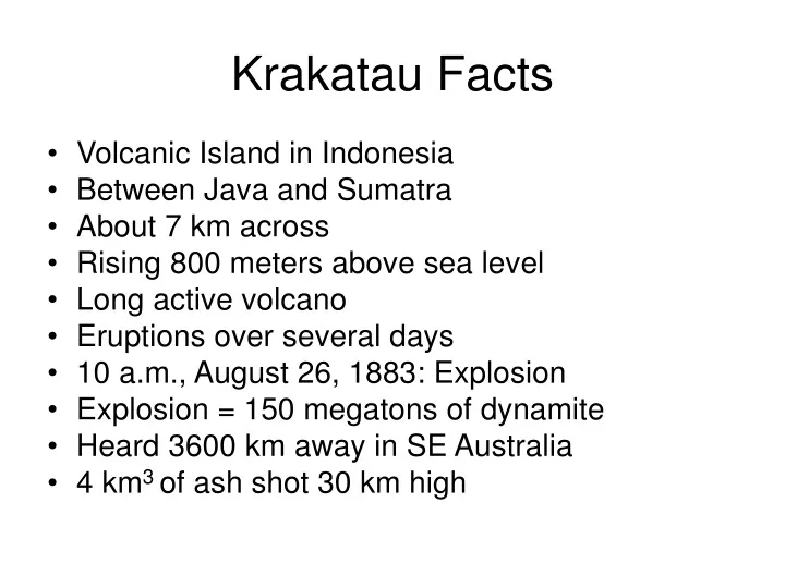 krakatau facts