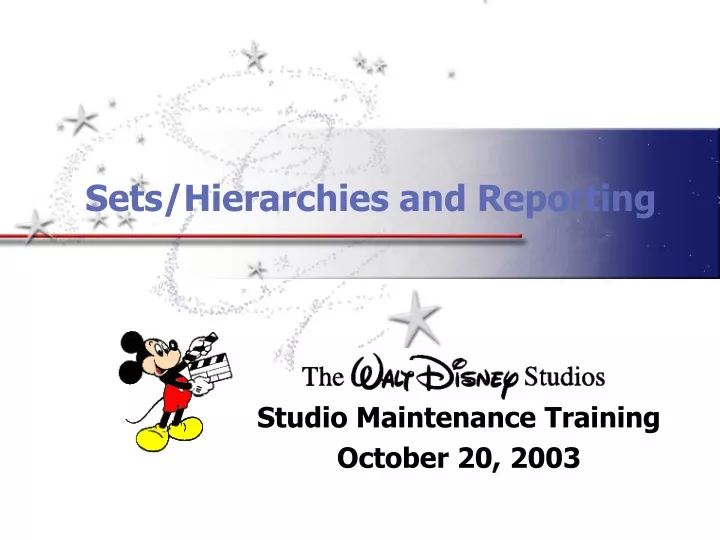 studio maintenance training october 20 2003