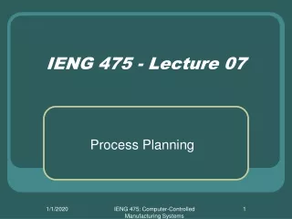IENG 475 - Lecture 07