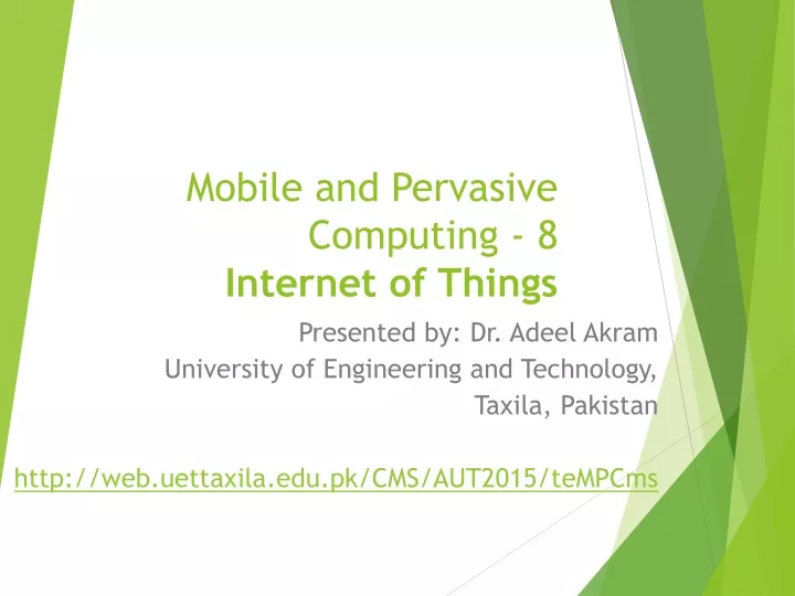 mobile and pervasive computing 8 internet of things