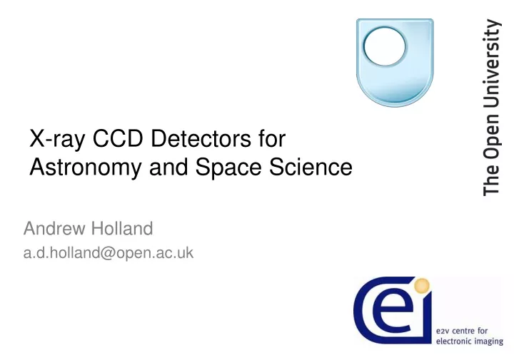 x ray ccd detectors for astronomy and space science