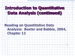 Introduction to Quantitative Data Analysis (continued)
