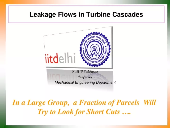 leakage flows in turbine cascades