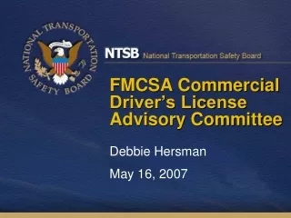 FMCSA Commercial Driver’s License Advisory Committee