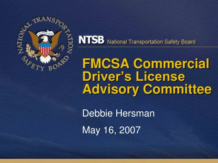 fmcsa commercial driver s license advisory committee