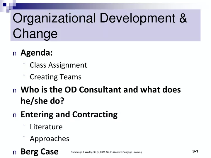 organizational development change