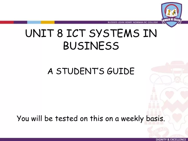 unit 8 ict systems in business a student s guide