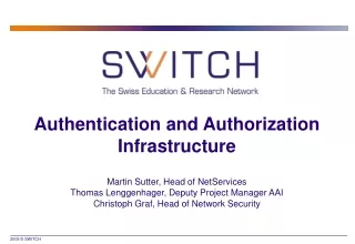 Authentication and Authorization Infrastructure