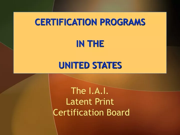 certification programs in the united states