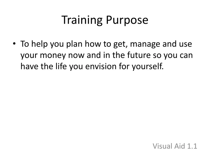 training purpose