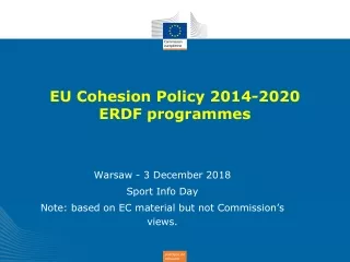 EU Cohesion Policy 2014-2020 ERDF programmes