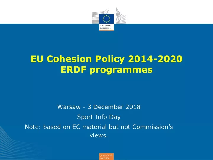 eu cohesion policy 2014 2020 erdf programmes