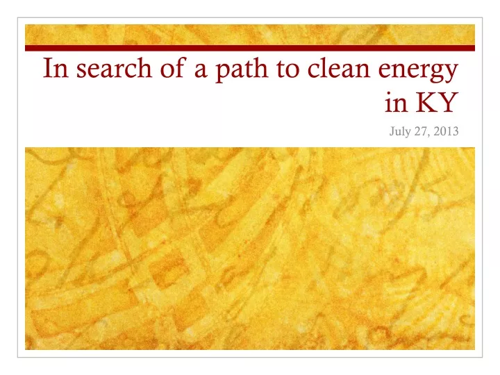 in search of a path to clean energy in ky