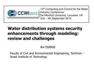 Water distribution systems security enhancements through modeling:    review and challenges