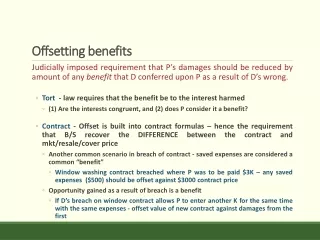 Offsetting benefits
