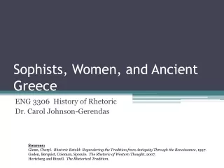 Sophists, Women, and Ancient Greece