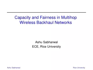 Capacity and Fairness in Multihop Wireless Backhaul Networks