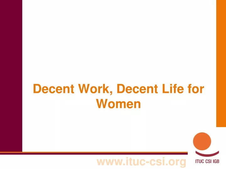 decent work decent life for women