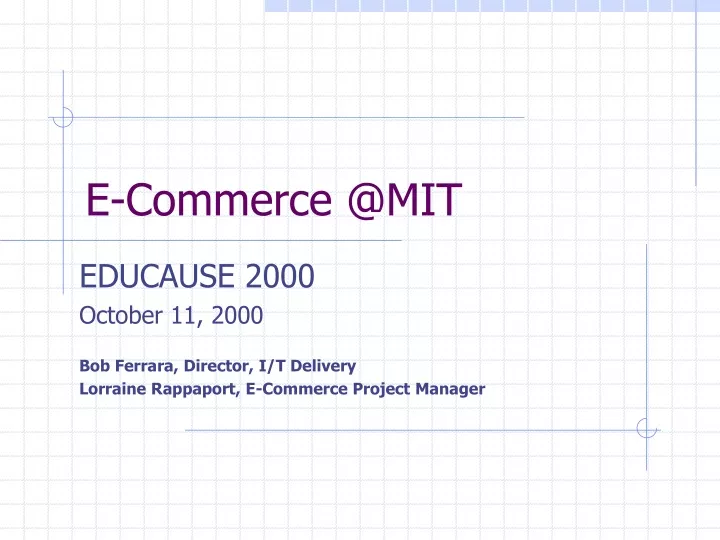 e commerce @mit