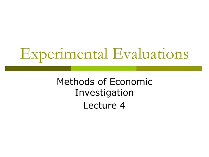 experimental evaluations