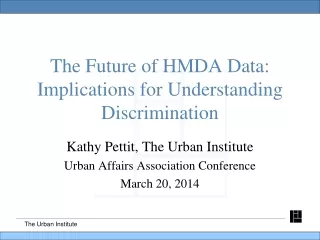 The Future of HMDA Data: Implications for Understanding Discrimination