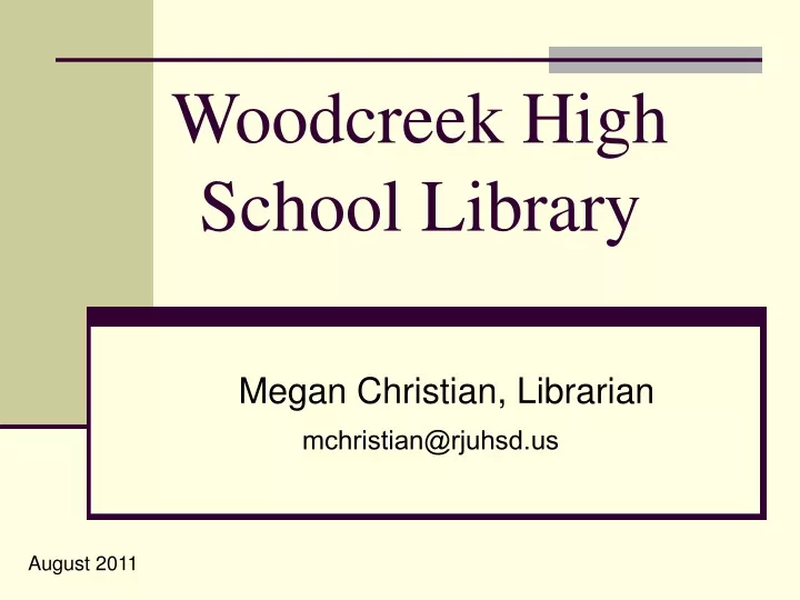woodcreek high school library