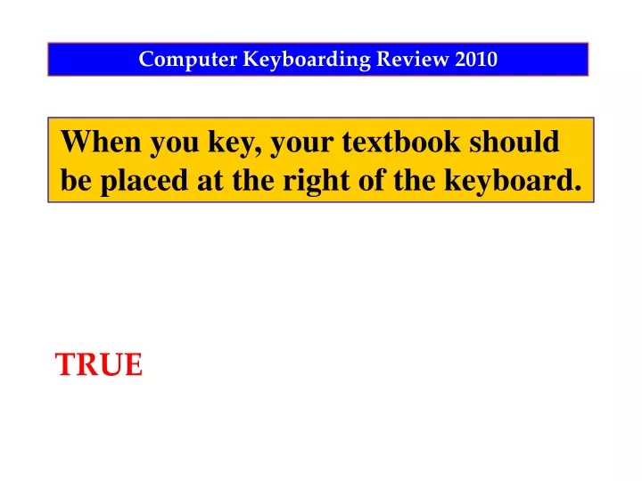 computer keyboarding review 2010