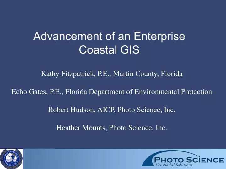 advancement of an enterprise coastal gis