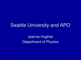 Seattle University and APO
