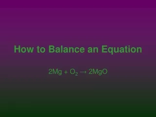 How to Balance an Equation
