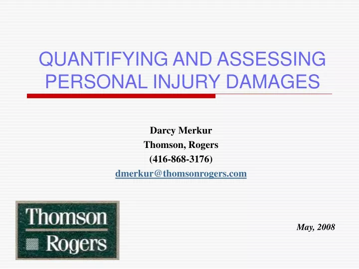 quantifying and assessing personal injury damages