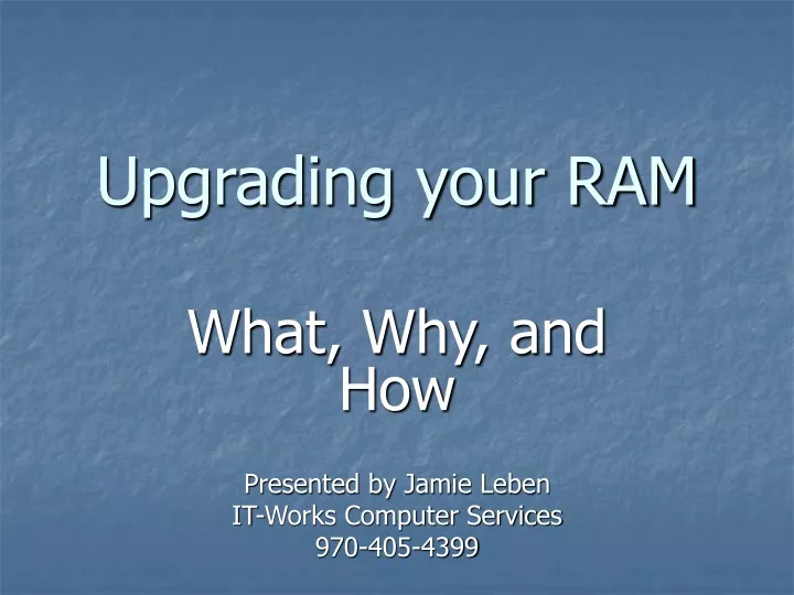 upgrading your ram