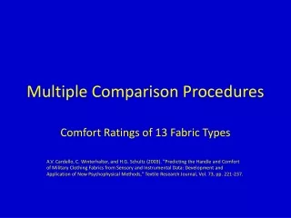 Multiple Comparison Procedures