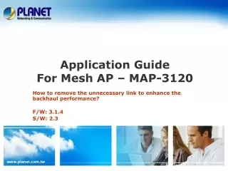 Application Guide  For Mesh AP – MAP-3120