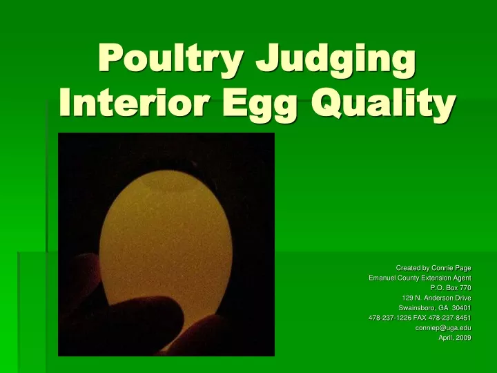 poultry judging interior egg quality
