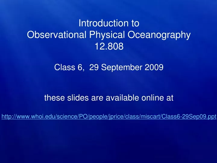 introduction to observational physical
