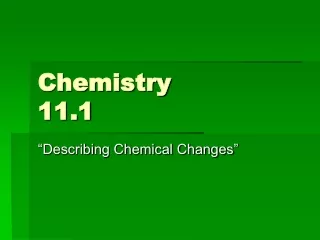 Chemistry  11.1