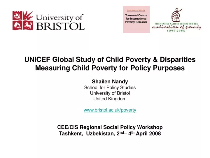unicef global study of child poverty disparities