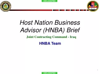 Host Nation Business Advisor (HNBA) Brief
