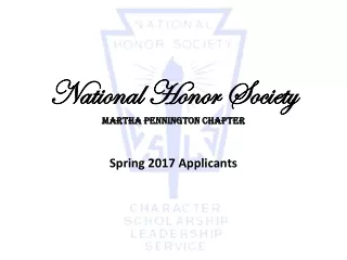 National Honor Society Martha Pennington Chapter