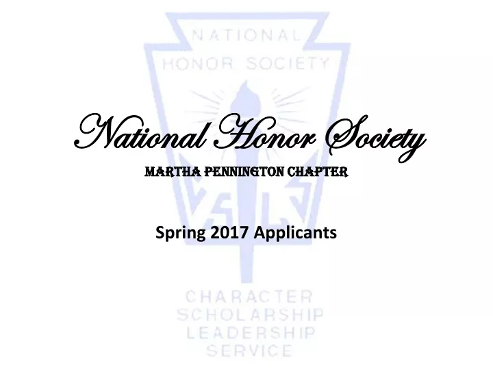 national honor society martha pennington chapter